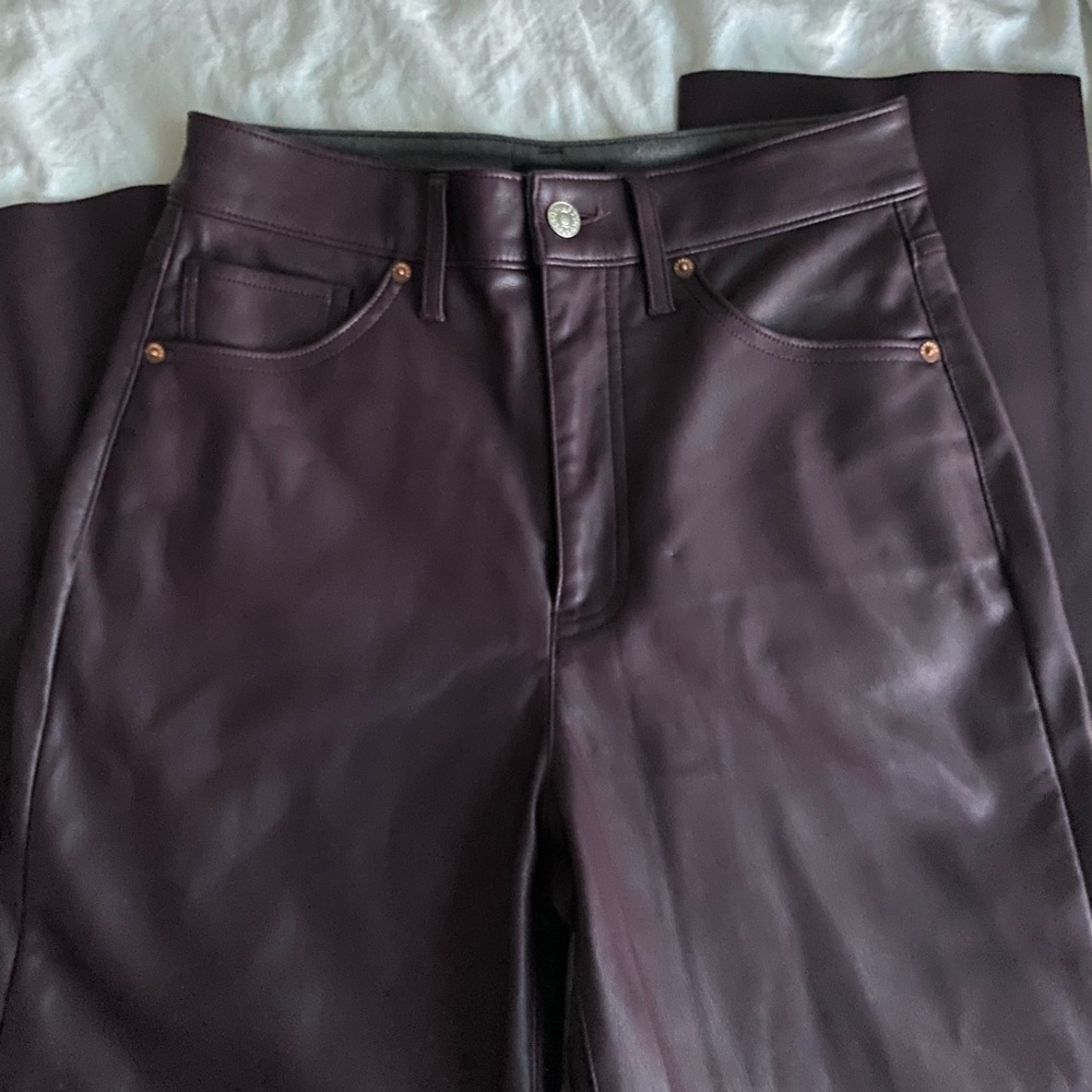 🔴SOLD Faux leather pants (burgundy / wine color )